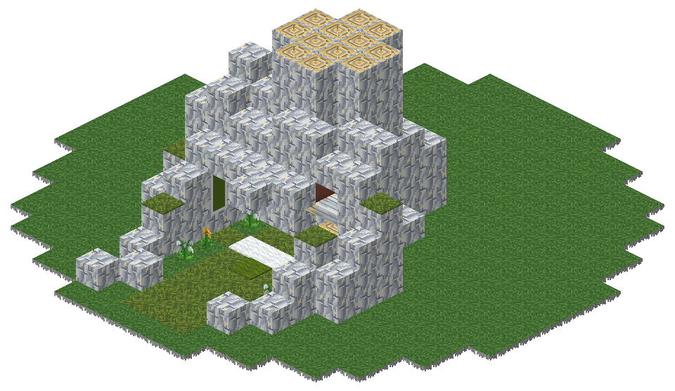 Cutaway render of a root shrine: an open nook with a moss floor, flowers and a white-and-green kneeling mat between the silver roots at the foot of a Great Mallorn.